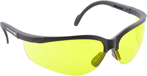 Högert Technik - MAINZ Occhiali protettivi gialli a tinta unita | Protezione degli occhi, Protezione UV | Staffa regolabile | Struttura leggera e durevole | Resistente ai graffi | Norme: EN 166: 2001, - Honorern