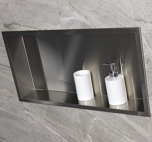 Nicchia da parete BERNSTEIN BS603010-60 x 30 x 10 cm - colore selezionabile, Colore:Acciaio satinato - Honorern