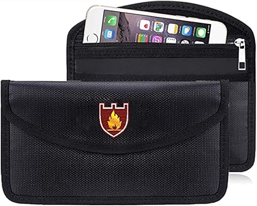 Borsa resistente al fuoco, 21 x 11,5 cm, resistente al fuoco, in tessuto rivestito in silicone, in fibra di vetro, sicura e impermeabile, per ambienti umidi, per documenti di banca - Honorern