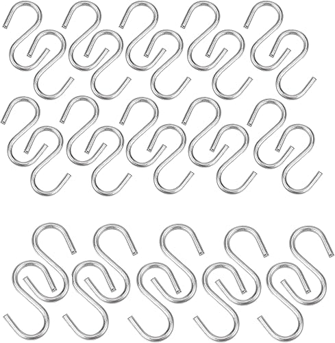 30 Pezzi 304 Acciaio Inox S Hook, S a Forma di Connettore Metallico S Hook Hangers per Anelli Chiave tag Appendere Gioielli (M2 M3) - Honorern