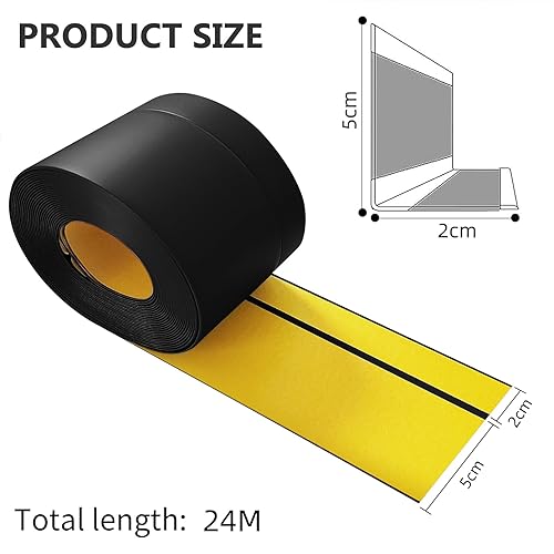 Battiscopa Adesivo,Bianco PVC Battiscopa Cucina 20X20X6M, Battiscopa PVC Adatto per Uffici, Aule Studio, Cucine, Bagni - Honorern