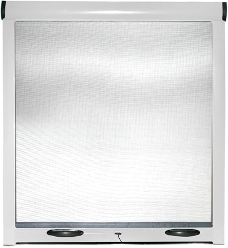 Zanzariera A Rullo Avvolgibile Universale Profilo Regolabile Riducibile Telaio In Alluminio Per Finestra Porte Portafinestra Balconi Con Frizione In Kit Fai Da Te Colore Bianco White (80 x 160) - Honorern