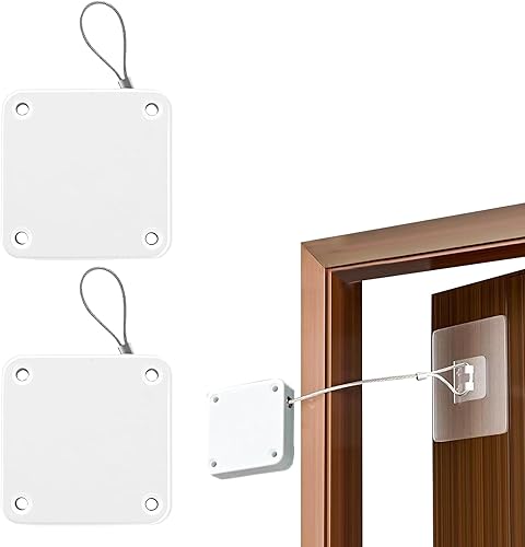 EULAPGOE Chiudiporta Automatico, 2 Pezzi Chiudiporta Automatico, Chiudiporta Senza Forare, Chiudiporta con Cavo di Trazione da 1000g, per Porta della Stanza, Porta del Giardino - Honorern