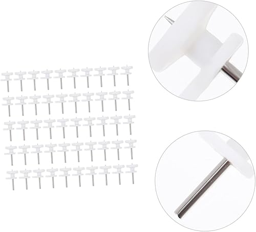 50 Pezzi Nessun del gancio della traccia chiodi appendiabiti per foto l'immagine aggancia i chiodi gancio per quadro portafotografie accessori per appendiabiti AbS bianca - Honorern