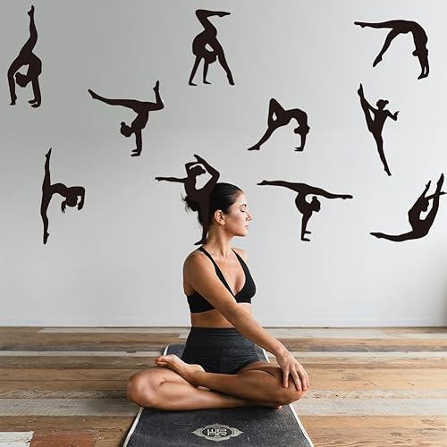 SUPERDANT Adesivi Muro Ginnastica Adesivo da Parete Ragazze Decorazioni da Parete Adesivi Murali In Vinile con Postura Ginnica Decorazioni Murali per Camera Da Letto Soggiorno Asilo Nido - Honorern