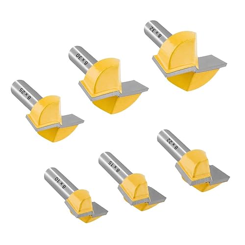 Frese per Legno Gambo 8mm, 6 Pezzi Fresa per Spianare Legno, Fresa a Taglienti Diritti, Punte da Taglio Legno in Metallo Duro, 10/15/20/22/30/32mm Punte per Fresatura, per Legno Mobili di Bricolage - Honorern