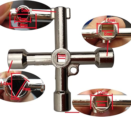 CEFEPH Chiave a 4 profili per armadi comuni e sistemi di intercettazione, chiave triangolare, chiave quadra, chiave quadra, chiave triangolare - Honorern