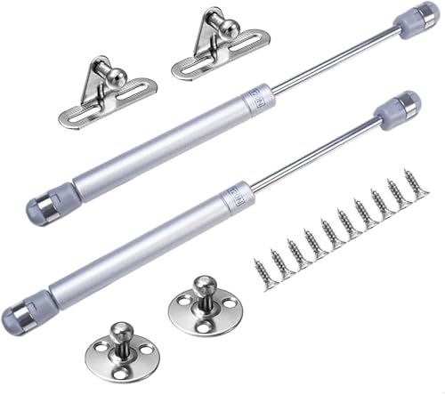 2 Pezzi Molla a Gas, 120N Pistoni per Ante Cucina, Pistone a Gas per Ante, Martinetto Pneumatico per Mobili, Ammortizzatori per Cerniera di Mobili da Cucina, Argento - Honorern