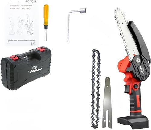 Mini sega 4 pollici con valigetta barra e catena (batterie non incluse) motosega potatore - Honorern