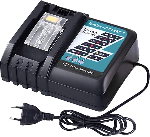 DOSCTT DC18RCT DC18RC 7A Caricatore Rapido di Ricambio per Makita Batteria 14,4 V-18 V BL1850B BL1830 BL1840 BL1850 BL1860 BL1430 BL1440 BL1450 Caricabatterie - Honorern