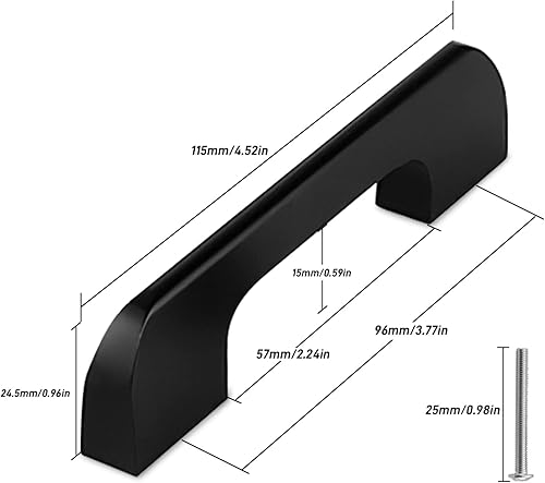 6 Pezzi Maniglie Cucina Distanza fori 160 mm, Maniglie per Mobili da Cucina Nero, Maniglia in Lega di Alluminio per Mobili da Cucina Decorazioni - Honorern
