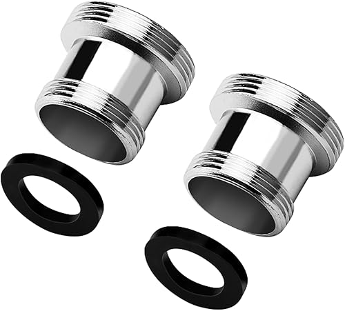 2 pezzi adattatore rubinetto M18 a M22, adattatore filettato per filettatura esterna M18 e M22, per lavandino cucina aeratore filtro acqua con guarnizione in gomma - Honorern
