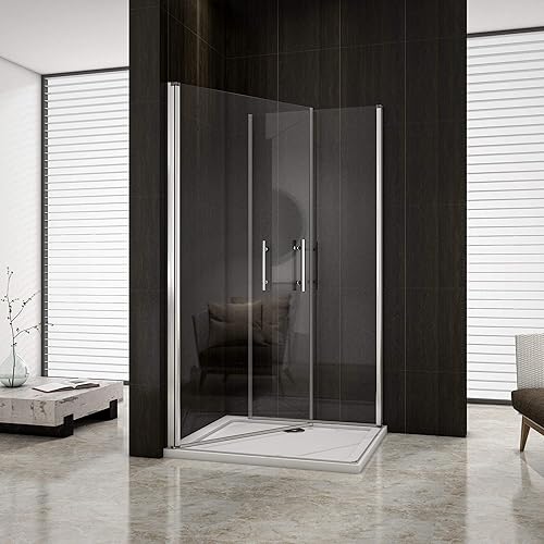 Aica 100x70cm box doccia angolare cabina doccia apertura battente vetro temperato trasparente anticalcare alto 195cm porte doppie - Honorern