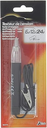 Cartec 1249192 Tester di Tensione 6V/12V/24V, Tester di Corrente per Picchi di Filo per Tutti i Veicoli, Nero - Honorern