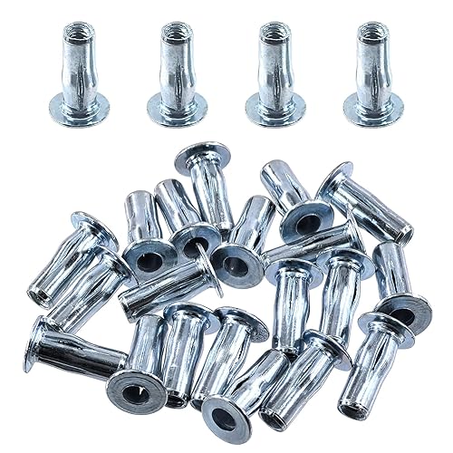 15 pezzi M8 acciaio al carbonio metrico bianco rivestito di zinco multi-grip dadi rivetti più dadi borchie kit, bulb shank testa piatta inserto filettato dado costruzione fissaggio per - Honorern