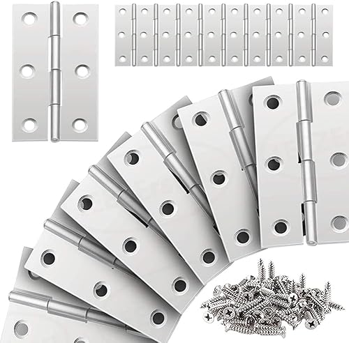 20 Pezzi Cerniere Inox Cerniere per Ante Cerniera Piatta Pieghevole 66 * 38 mm per le Ante Degli Armadi Cassetti Ferramenta per Mobili con 120 Viti - Honorern