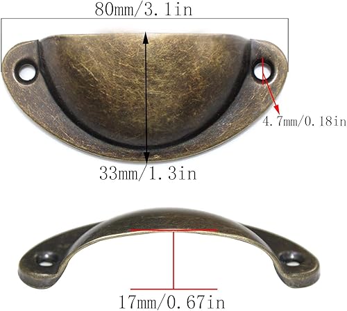 12 Pezzi Maniglia a Conchiglia Maniglie per Cassetti Maniglie per Mobili Maniglie Antiche Vintage Mezzo Cerchio con Vite Retrò, per Cassettiera Accessori - Honorern