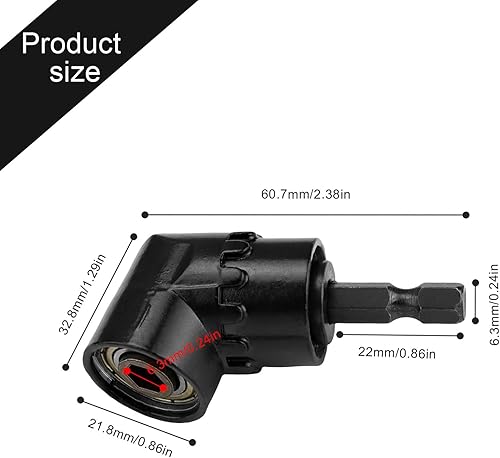 PARFCO Adattatore per Avvitatore Ad Angolo Di 105° 2 Pezzi Inserto Angolare per Avvitatore, Punta Trapano Ad Angolo Retto, per Forare Spazi Ristretti Trapano Angolo Retto a 105 Gradi - Honorern