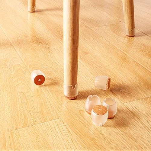 Tappi per gambe in silicone per sedie, piedini per sedie Piedini per protezioni (rotondi), cuscinetti in feltro antiscivolo size adatto per 21-25mm - Honorern