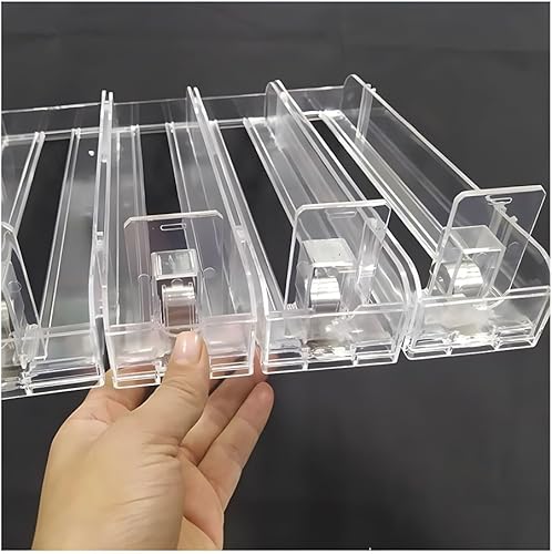 Espositore Automatico in Acrilico, Espositore per Sigarette, Combinazioni Multiple di Spintori Automatici Scaffali Espositivi per Negozi(24x6.5 cm/10pcs) - Honorern
