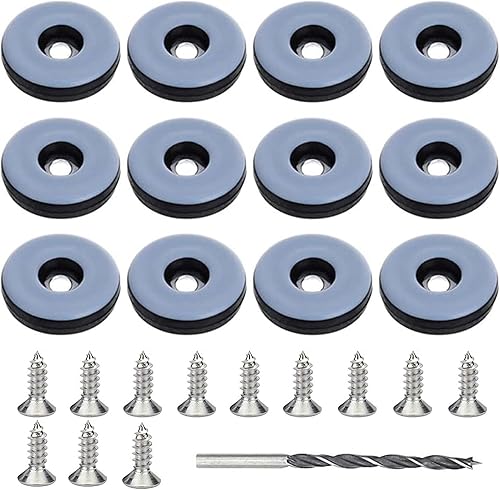 Piedini per Mobili in Teflon 12 pezzi Ø 30mm Tondo con Vite Blu per Mobili Scivoli per Sedia - Honorern