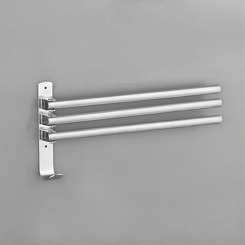 Portasciugamani da Cucina Girevole da Parete, Porta Asciugamani Girevole da Bagno, Cromato Porta Asciugamani Pieghevole(3 Bracci Lunghezza 35 cm) - Honorern