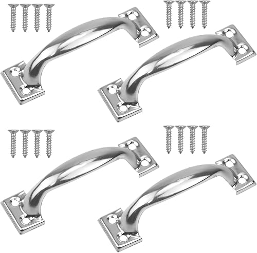 Maniglie Mobili,4Pezzi Acciaio inox maniglia per mobili e armadi, per armadio/cassetto/porta/mobili (Argento) - Honorern