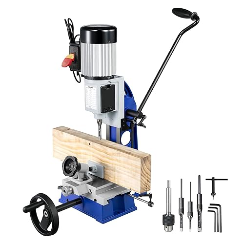 VEVOR Macchina Mortasatrice per Lavorazione del Legno 1/2 HP 1700giri/min con Capacità Scalpello 6-12 mm Macchina per Mortasare da Banco per Fori Rotondi Quadrati di Legno, Mortasatrice Scalpello - Honorern
