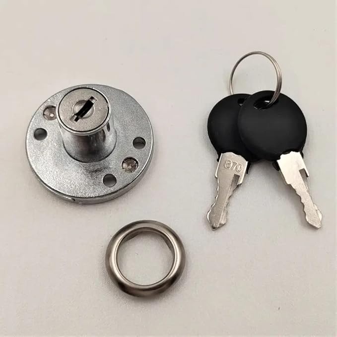 MAS19 SERRATURA PER MOBILI E CASSETTI SCRIVANIA ARGENTO A CHIAVE CILINDRO 16X20 - Honorern