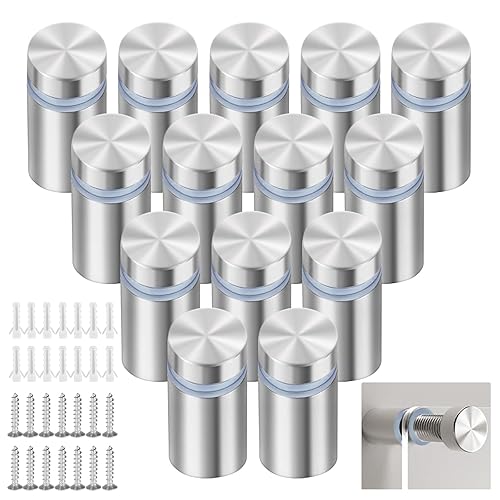 14 Pezzi Distanziali per Targhe, Distanziatori in Acciaio Inox con Viti, Chiodi a Vite Pubblicitari, Distanziali per Pannelli Pubblicitari, Insegne, Cornici - Honorern