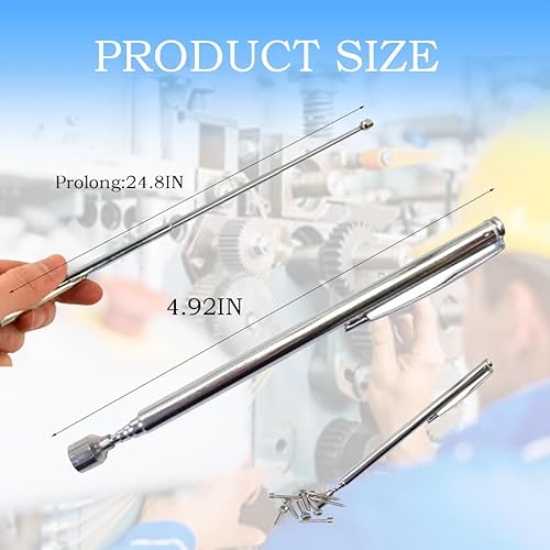 2 Pezzi Calamita Telescopica Penna Acciaio Inossidabile Calamita da 13 a 64cm Portatile Strumento di Prelievo Magnetico Telescopico per Trovare Bulloni, Dadi, Viti, Pezzi di Metallo - Honorern