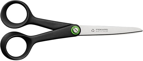 Fiskars ReNew Forbici Universali, Lunghezza 21 cm, Acciaio Inox Rigenerato/Plastica di Recupero, Design Ergonomico, Nero, 1074547 - Honorern