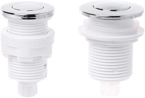 Pulsante 32mm Push Air Switch per Interruttore Spreco smaltimento rifiuti Vasca da Bagno - Bianco - Honorern