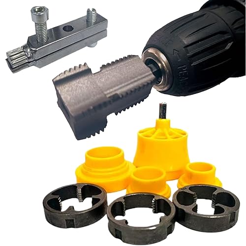 Utensile Per Filettare Tubi PVC - Kit Filettatura Manuale Per Tubi Idrici | Taglio Interno Esterno, Set Maschi e Filieri, Utensile Manuale per Idraulica Regolabile per Tubi, Facile Utilizzo - Honorern