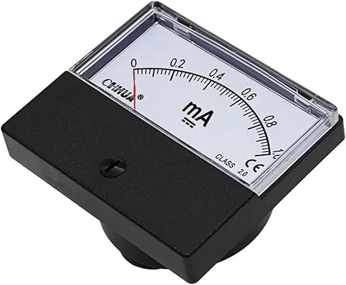 Misuratore di pannello milliamperometro analogico DH-670 DC1mA2m3AmA5mA10mA20mA30mA50mA100mA200mA300mA500mA1000mA (Color : DC, Size : 1MA_60X70MM) - Honorern