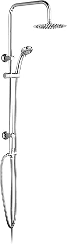 Ibergrif M20702 Sistema Docce con Deviatore, Colonna Doccia Senza Rubinetto, Cromo, Argento - Honorern