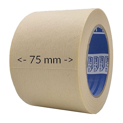 Nastro per mascheratura 75 mm, verniciatura, nastro carta per pittura, resistente fino a 60°C, 75 mm x 50 m - Honorern