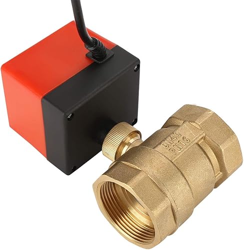 Valvola a Sfera Motorizzata in Ottone G1-1/2' DN40 Valvola Elettrica a 2 Vie 3 Fili 12V AC Motorizzata per Controllo di Flusso con Porta Piena - Honorern