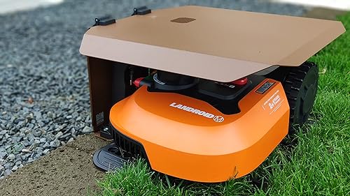 Garage copristazione Sidewall per riparo di robot tagliaerba WORX LANDROID a carica laterale con coperchio ribaltabile e sensore di pioggia (Landroid M (2019) WR141E, WR142E, WR143E) - Honorern