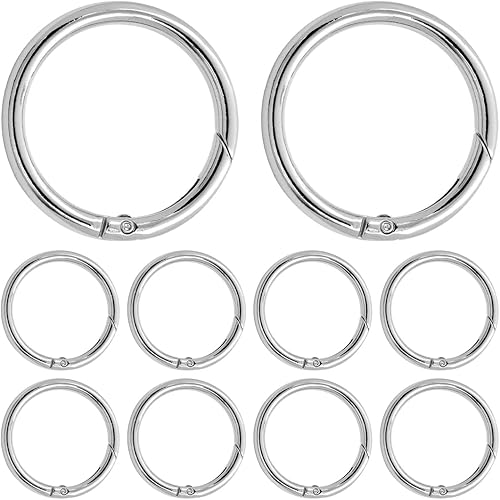 10 Pezzi Moschettone Rotondo, 39mm Anello Moschettone, Scatto Molla Rotonda, Tondo Lega di Zinco Moschettone, per Portachiavi, Borsa, Gioielli, Artigianato DIY - Honorern