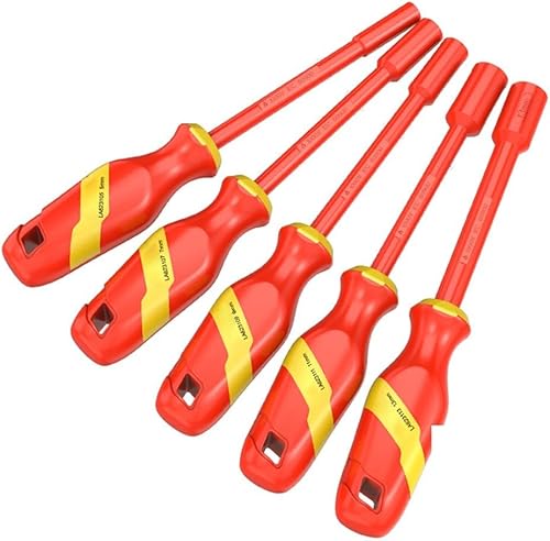 Set di chiavi a bussola isolate da 1000 V, resistente ad alta tensione, strumento per elettricisti – TPE con isolamento integrato, chiave a bussola esagonale da 4-14 mm per riparazione - Honorern