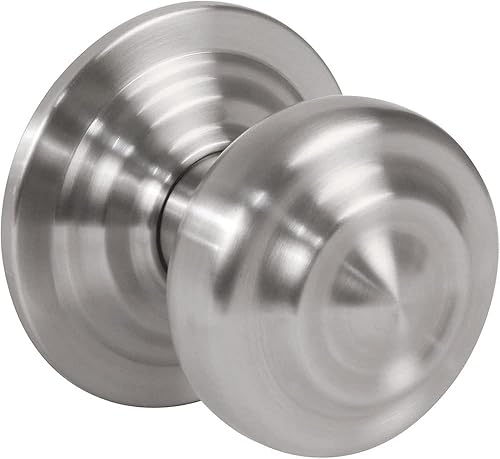 Amig - Pomello rotondo per porte esterne di ingresso | Maniglia per porta principale della casa | Diametro maniglia Ø70 mm | Ottone | Argento | Vite e dado di fissaggio inclusi - Honorern