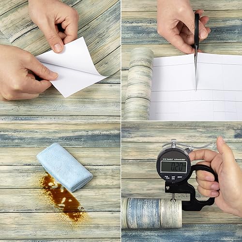 Carta Adesiva per Mobili Legno Blu Pellicola Adesiva per Mobili 30 cm x 200 cm Carta da Parati Vinilica per Adesivi Impermeabile Usato per Decorare Superfici di Mobili Cucine Banconi - Honorern