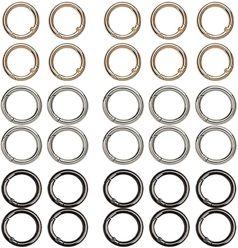 Moschettone Rotondo,30 Pezzi 28mm Moschettone Anello,Moschettone a Molla Rotonda,Moschettone Rotondo per Borse,Per Portachiavi,Artigianato Fai Da Te,Decorazioni Per Borse - Honorern