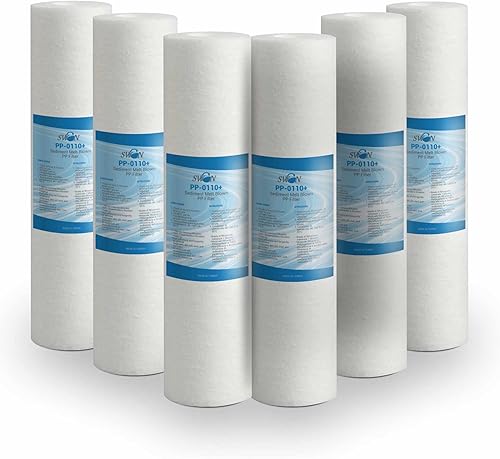 Filtro Sedimenti 10 Pollici 1 Micron Ultrafiltrazione. Elimina Sabbia, Fango, Particelle di ruggine e impurità sospese fino a 1 Micron in Polipropilene 6 pezzi - Honorern