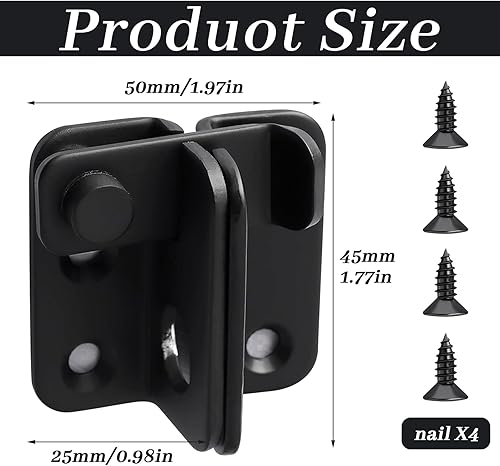 Acciaio Inox Chiavistello Porta Blindata, Chiavistello Per Porta In Legno, Serratura Porta Scorrevole Con Foro Di Bloccaggio, Per Finestra, Chiusura Per Finestra, Porta, Recinzione - Honorern