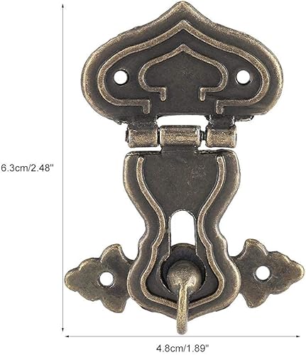 Confezione di 10 Retro Bronzo Jewelry Box Caso Hasp Serratura chiavistello per Scatola di Legno (Lunghezza 6.3 cm Larghezza 4.8) - Honorern