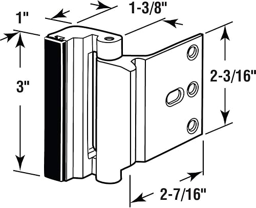 Prime-Line Defender U 10826 - Serratura di rinforzo per porta anodizzata, aggiunge extra sicurezza alla tua casa e previene l'ingresso non autorizzato, arresto da 3', finitura in alluminio - Honorern
