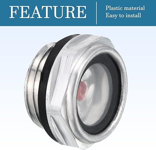 1/2PT Maschio Filettato Aria Compressore Olio Livello Vetro Raccordi x 1 Pezzo Trasparente Olio Sight Vetro con O-ring per Olio Lubrificato Compressori - Honorern