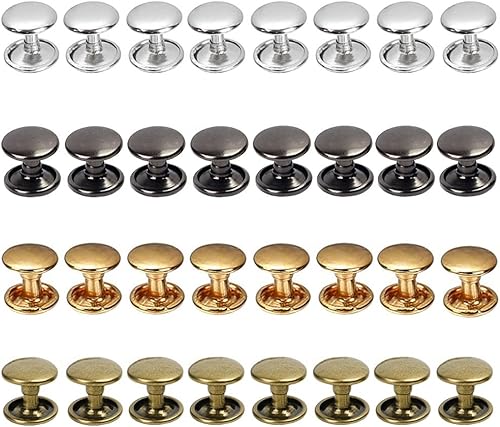 Rivetti PU 400 Pezzi Rivetti Rivetto in PU Doppio Rivetto Bottoni Rivetto del Metallo Doppio Testa Rivetti Sets Rivetti in PU Pezzi Strumenti di Fissaggio per DIY Lavori - Honorern